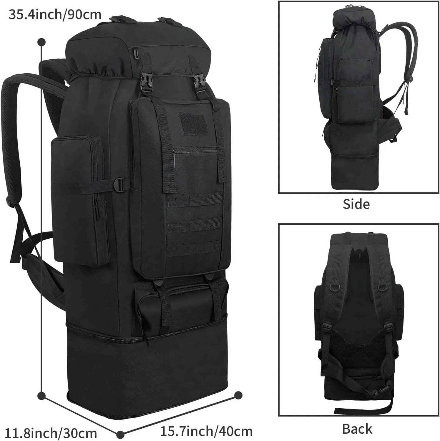 80L 100 Liters Camping Hiking Military Tactical Backpack,Water Resistant Large Travel Daypacks Outdoor MOLLE Rucksack