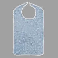 Adult Bib with Velcro Closure, Blue, 18" x 30"