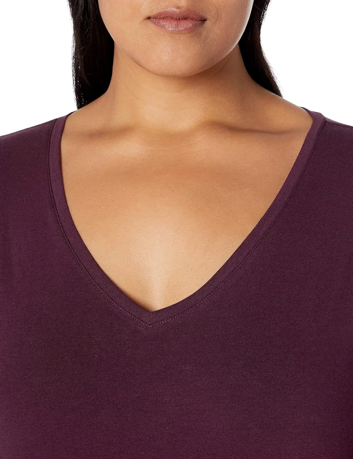 Amazon Essentials Women's Plus Size Short-Sleeve V-Neck T-Shirt, Multipacks