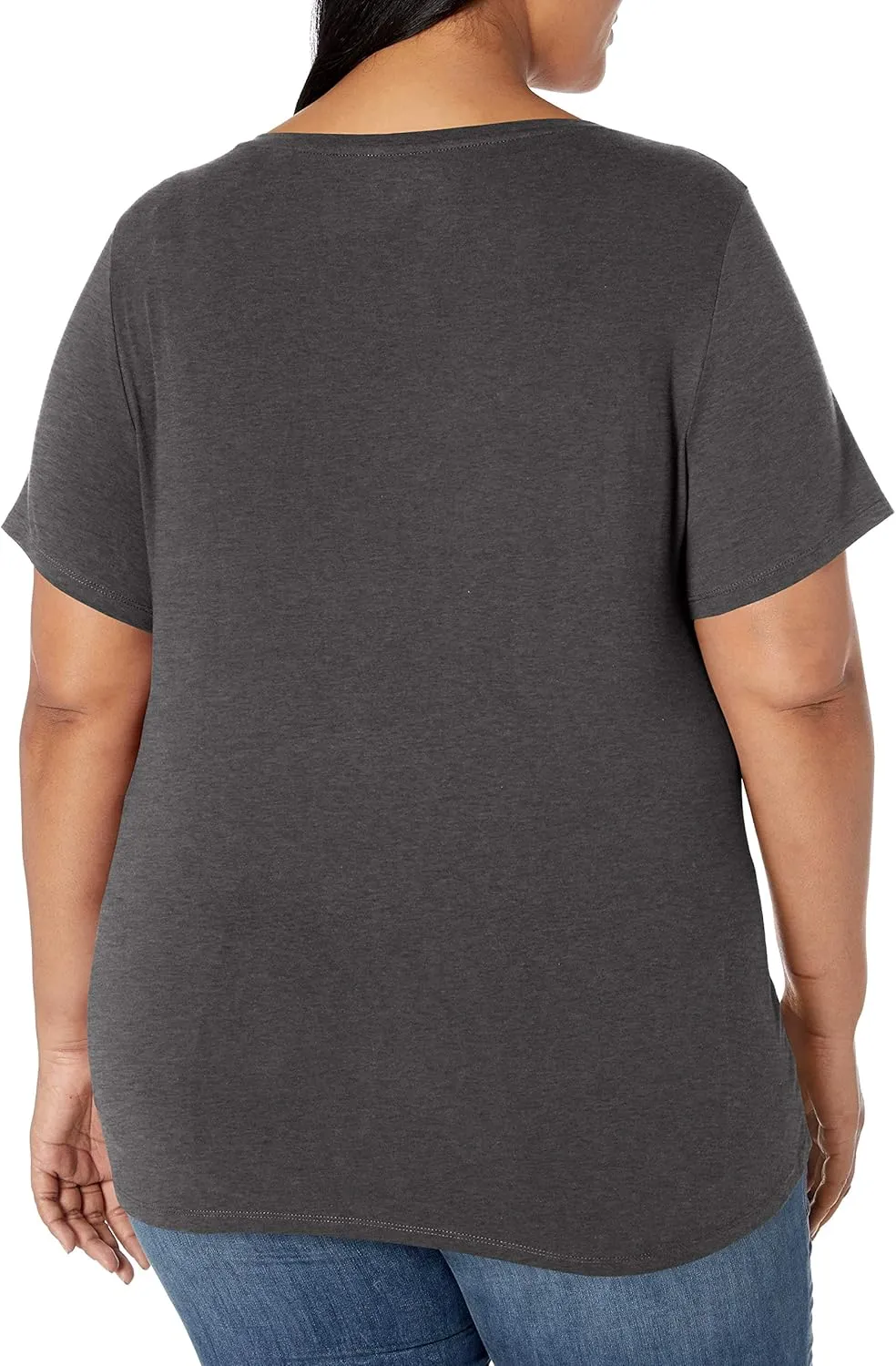 Amazon Essentials Women's Plus Size Short-Sleeve V-Neck T-Shirt, Multipacks