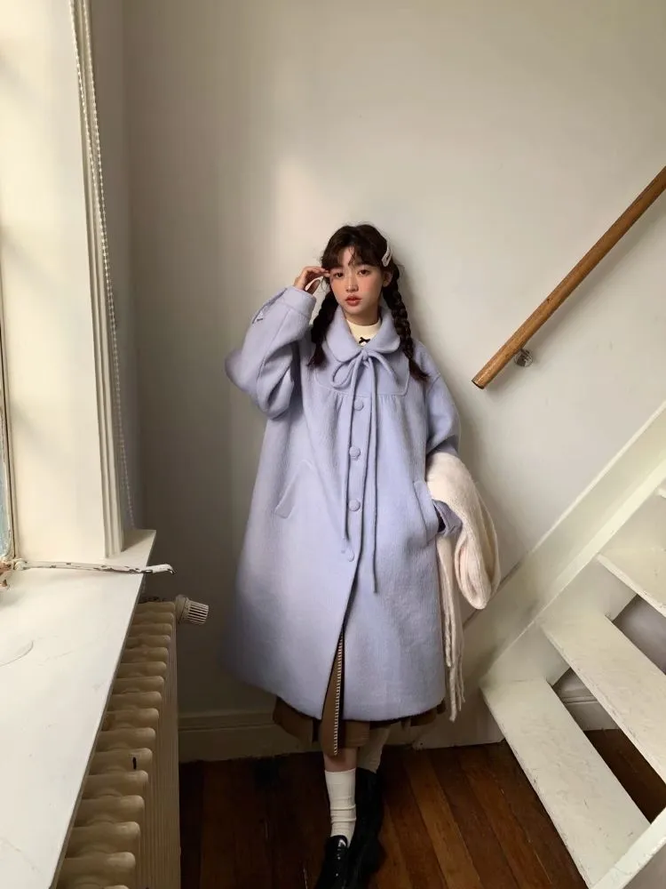 Aqua blue tweed coat【s0000005877】