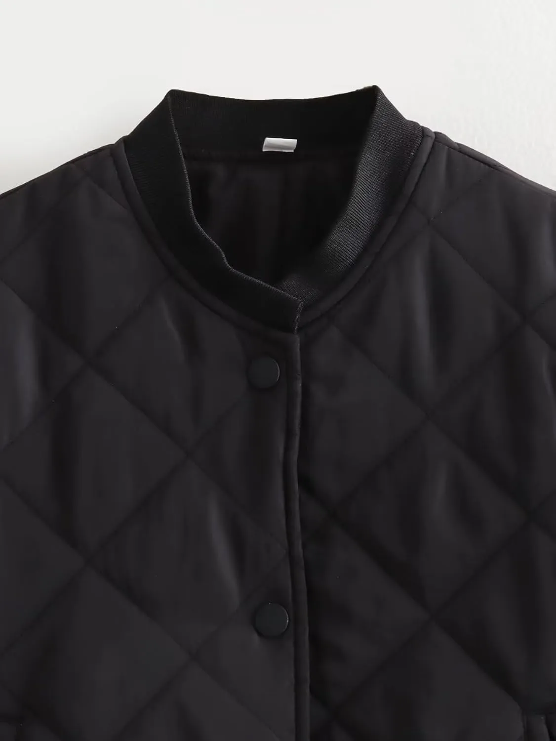 Bomber Jacket Women Dolman Quilted Jackets Lightweight Fall Clothes Casual Coat Button Down Outwear Windbreaker Pocket