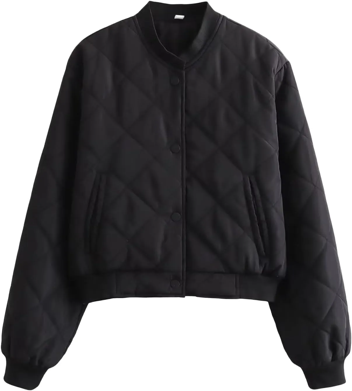 Bomber Jacket Women Dolman Quilted Jackets Lightweight Fall Clothes Casual Coat Button Down Outwear Windbreaker Pocket