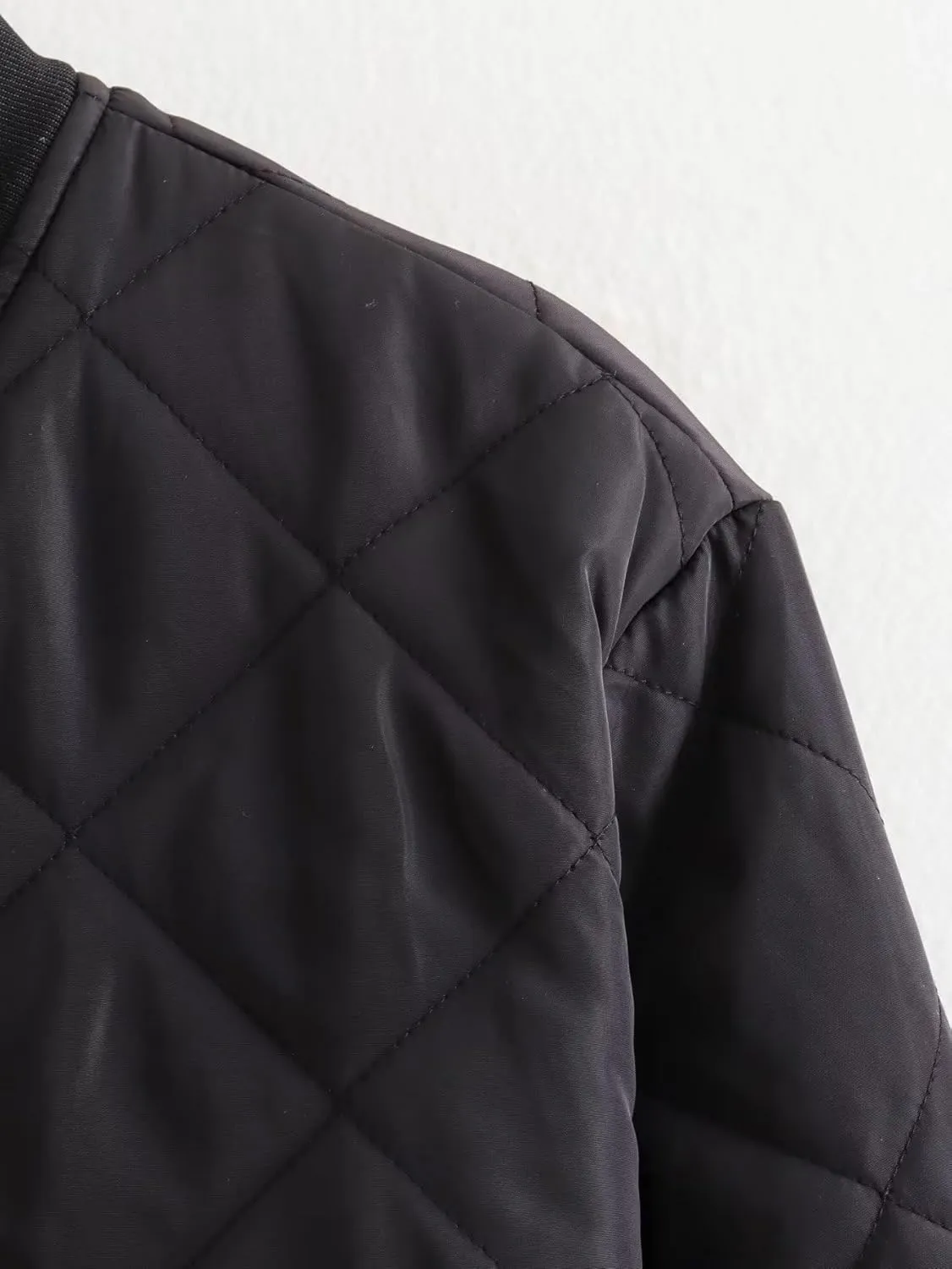 Bomber Jacket Women Dolman Quilted Jackets Lightweight Fall Clothes Casual Coat Button Down Outwear Windbreaker Pocket