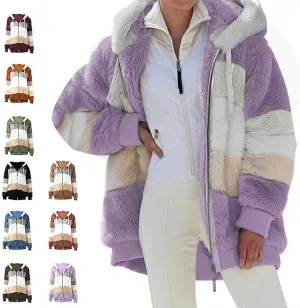 ChicCrate Womens Winter Coats Sherpa Jacket Fuzzy Fleece Jackets Oversized Casual Warm Outwear Zip Hooded Overcoat