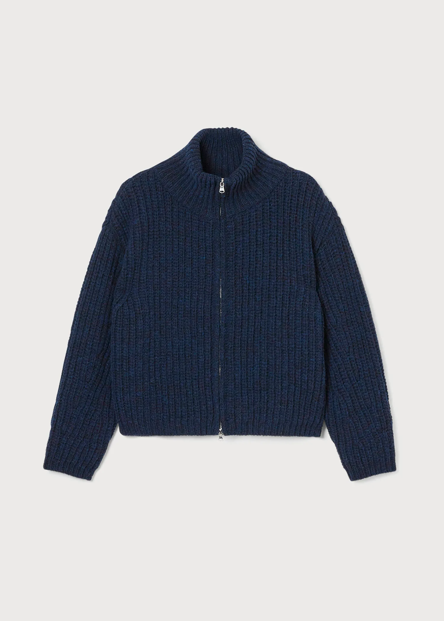 Chunky Heritage Wool Zip Cardigan