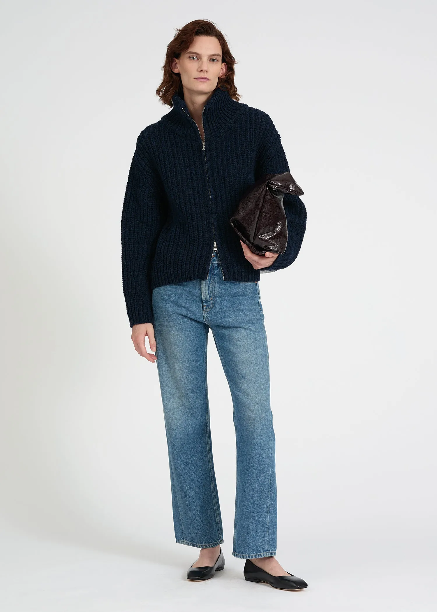 Chunky Heritage Wool Zip Cardigan
