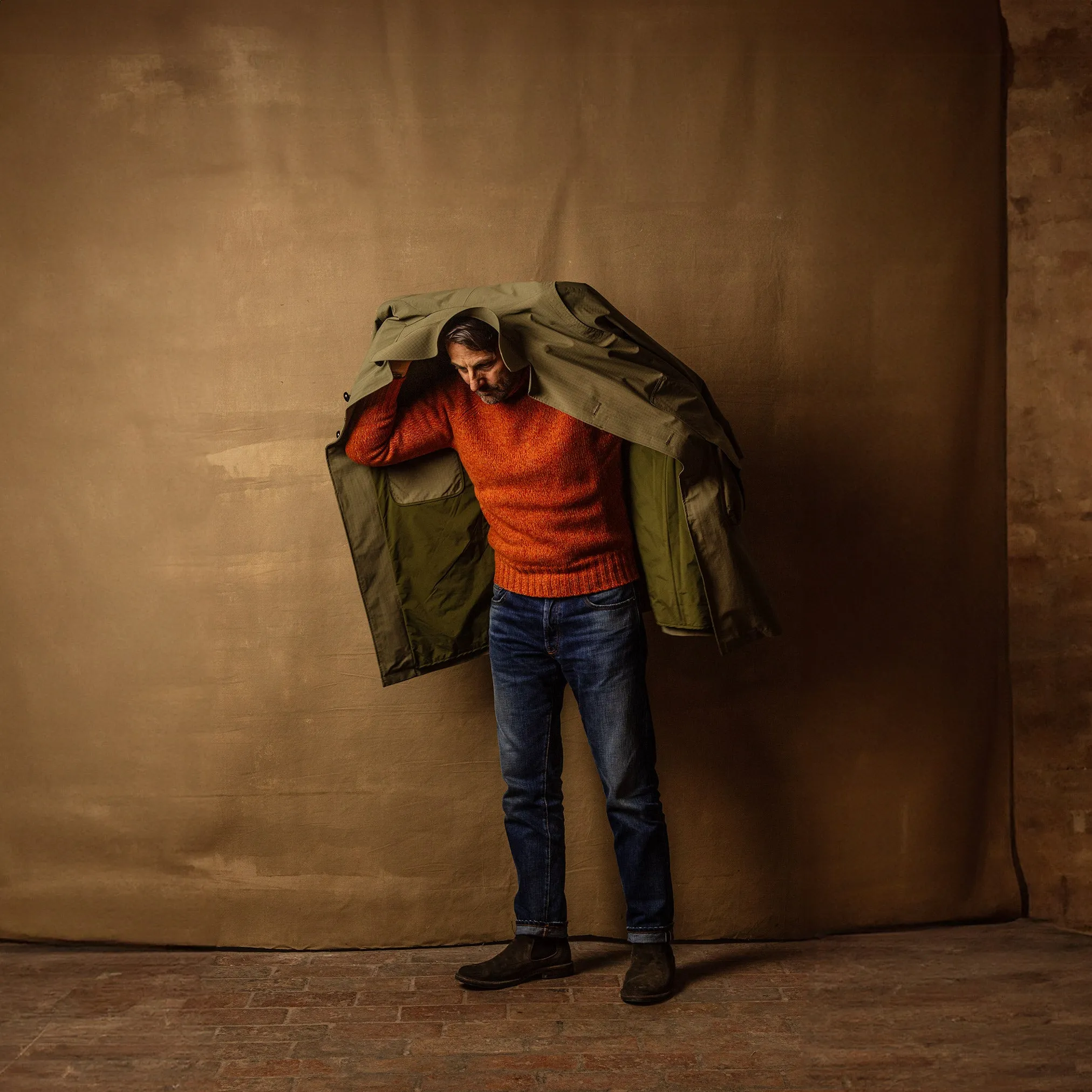 Country Coat in Military Green Ripstop