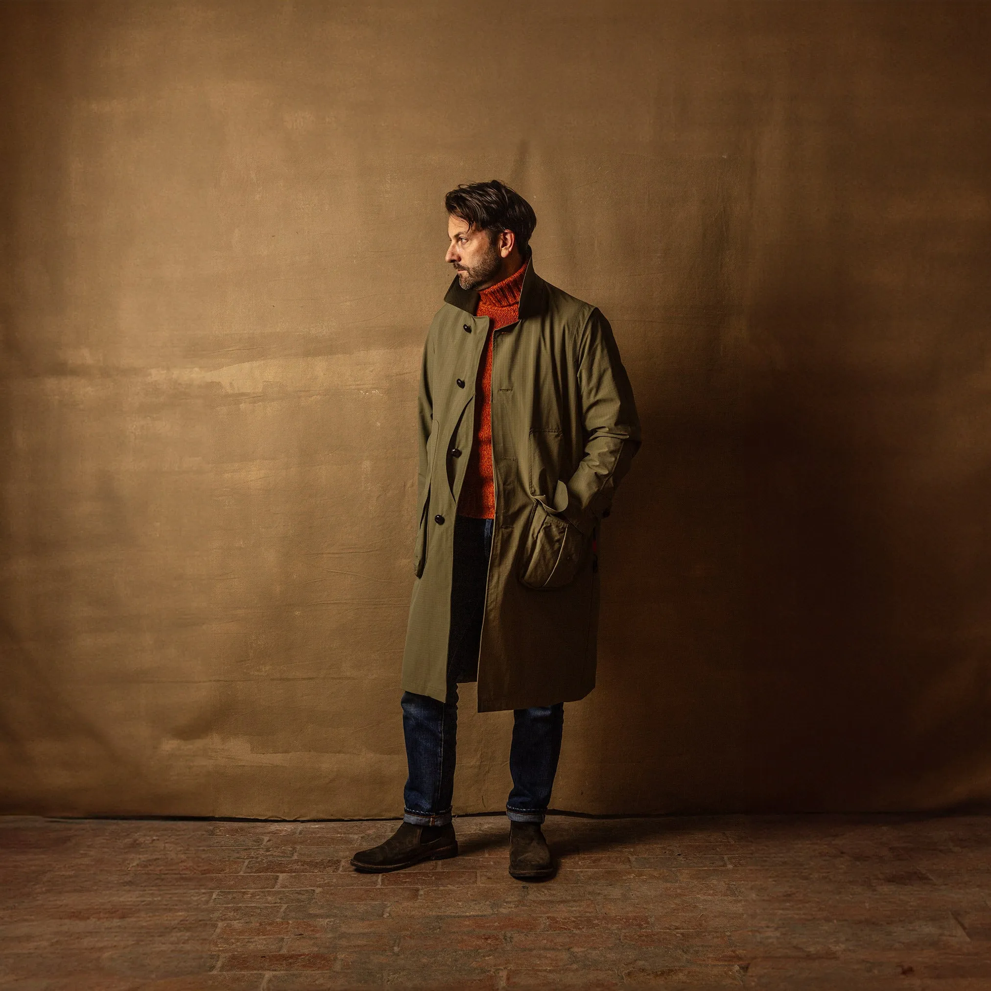 Country Coat in Military Green Ripstop