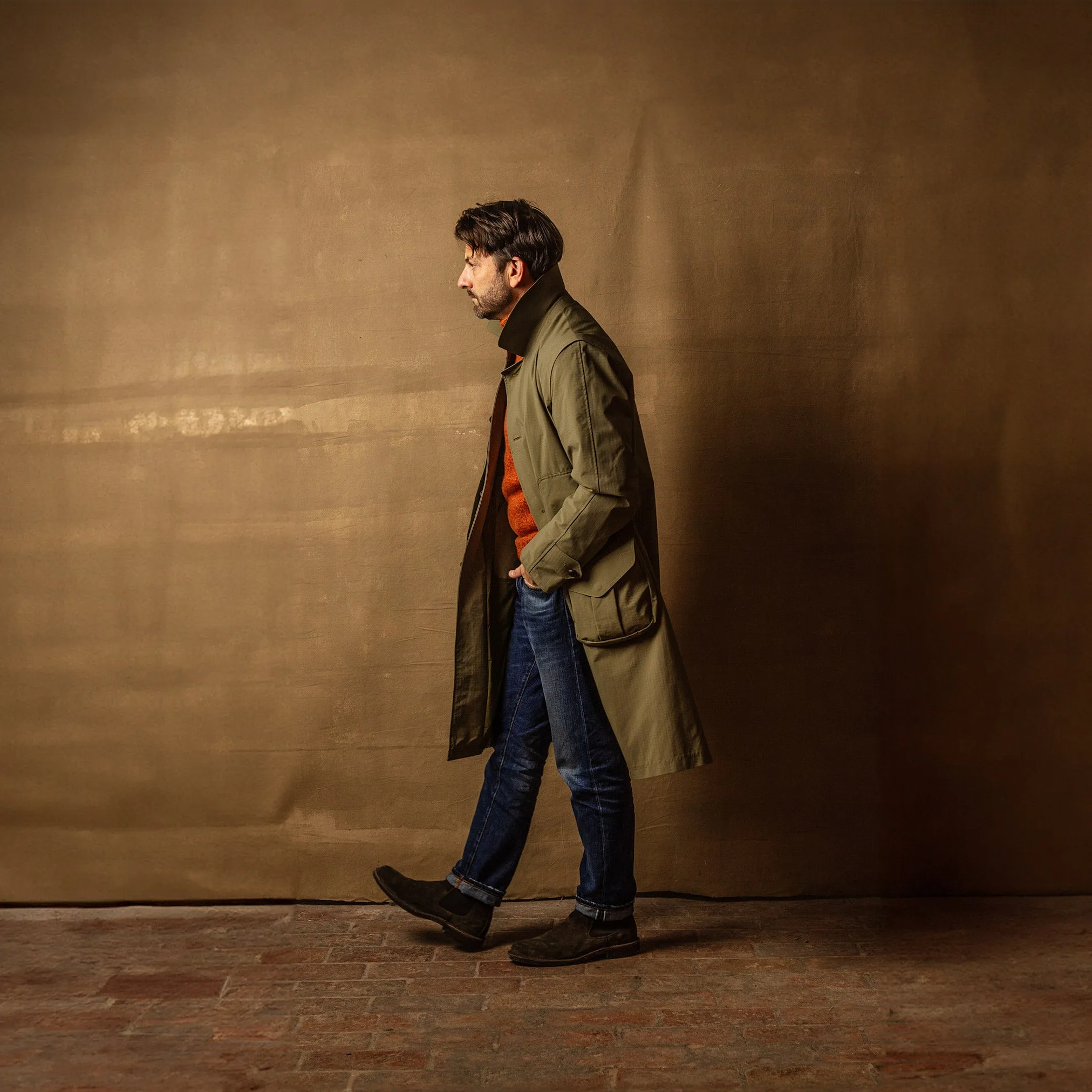 Country Coat in Military Green Ripstop