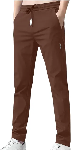 Golf Pants Men Straight Fit Fashion Running Jogger Pants Summer Cool Ice Silk Elastic Pant Waist Stretch Trousers