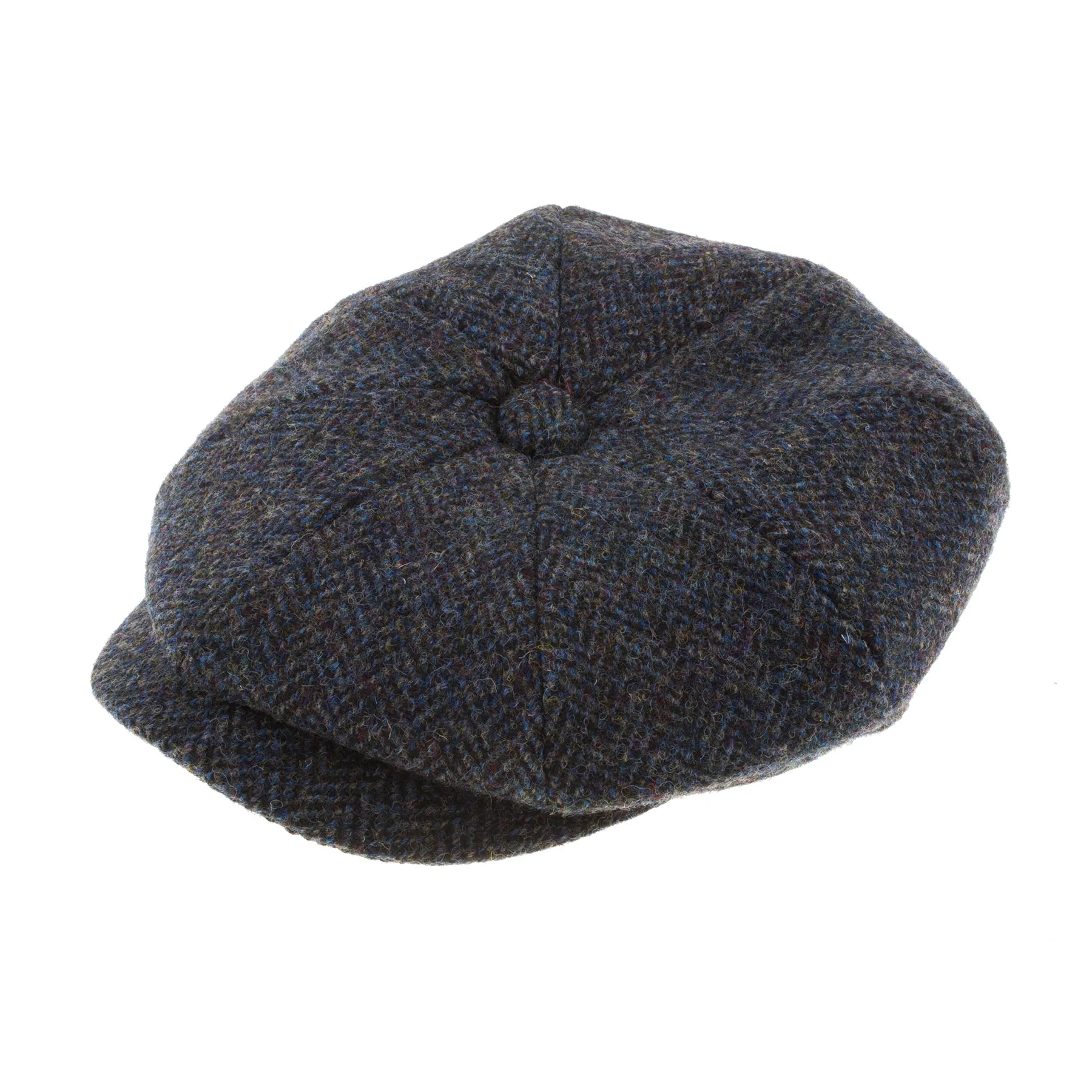Men's Harris Tweed Carloway Cap  2012 Grey/Blue Herringbone