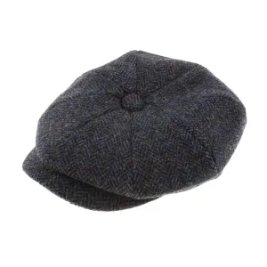 Men's Harris Tweed Carloway Cap  2012 Grey/Blue Herringbone
