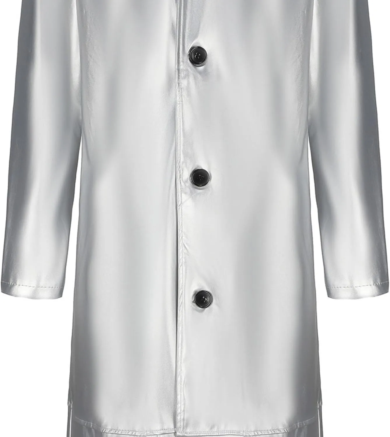Men's Leather Long Trench Coat Faux Leather Vintage Full Length Overcoat Fashion Open Front Cardigan Jackets