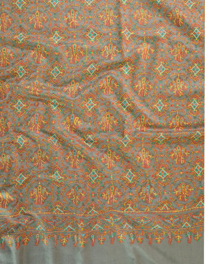 Natural Pashmina Shawl In Sozni 6153