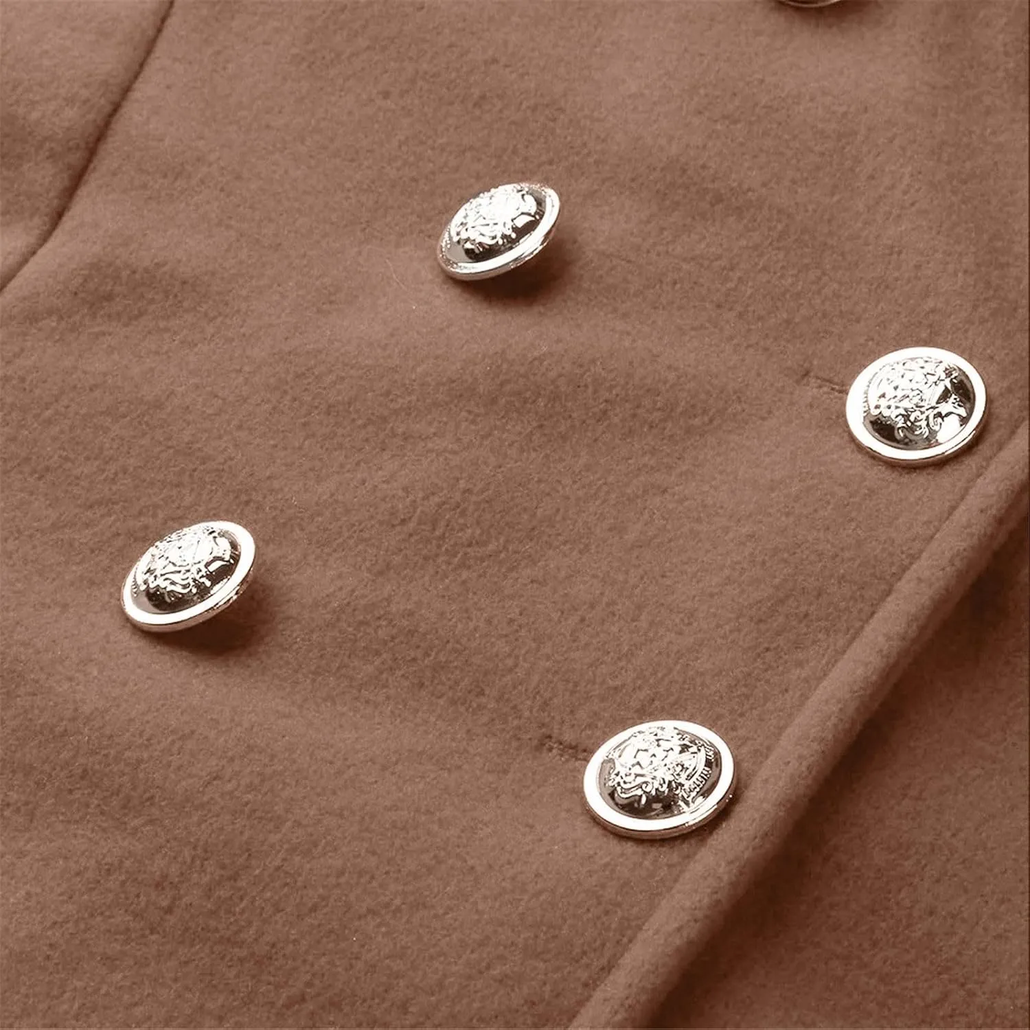 PeQAQ Womens Blazer Jacket Double Breasted Coat Woolen Long Sleeve Work Office Blazers 2023 Lapel Open Front Suit Jackets