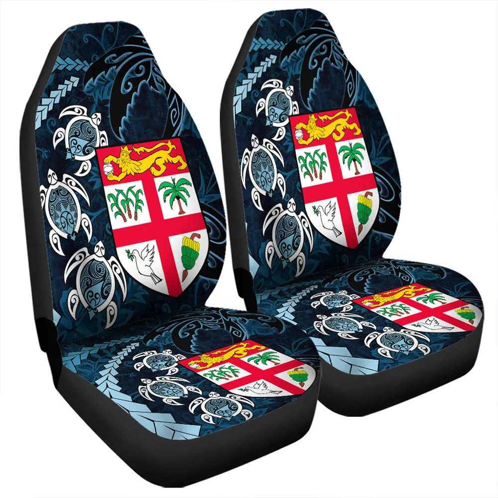 Polynesian Pride Car Accessories Fiji Coat of Arms Turtle Palm Tree Car Seat Covers