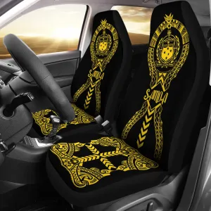 Samoa Car Seat Covers Samoa Coat Of Arms Polynesian Tribal Yellow