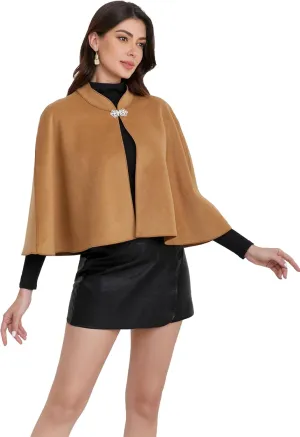 Short Cape for Womens Winter Warm Shawl Wraps Cardigan Dressy Cloak for Party
