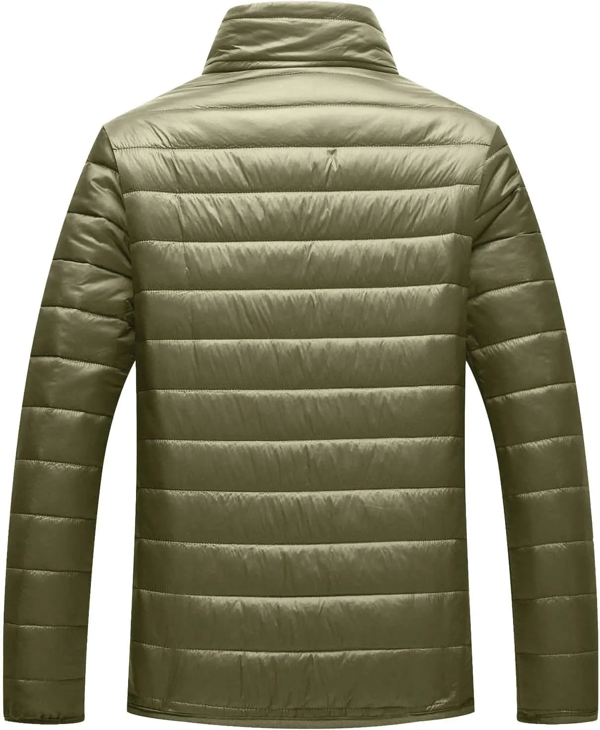 Winter Jackets for Men Lightweight Puffer Jacket Full Zip Warm Quilted Jackets Packable Down Jacket Stand Collar Coat