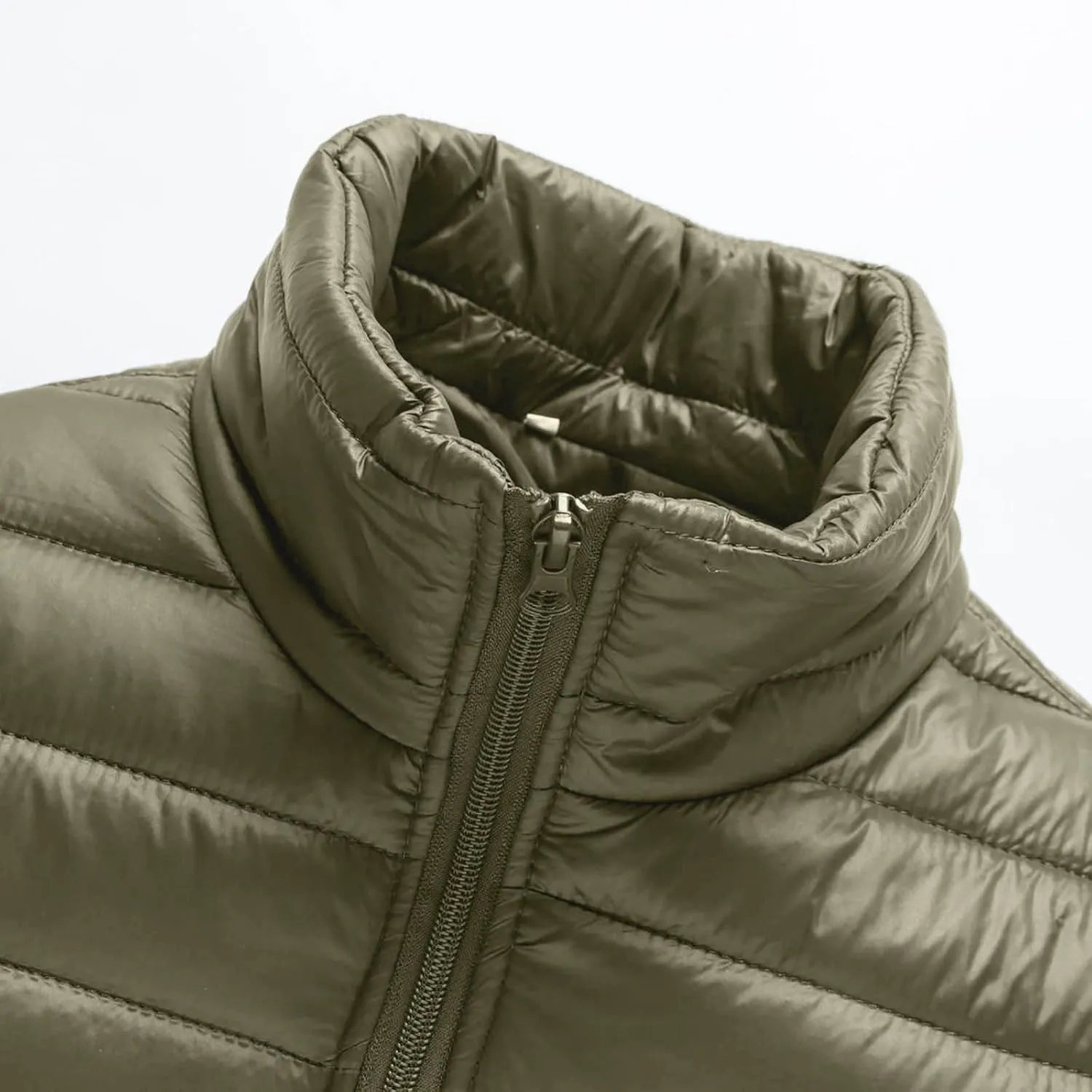 Winter Jackets for Men Lightweight Puffer Jacket Full Zip Warm Quilted Jackets Packable Down Jacket Stand Collar Coat