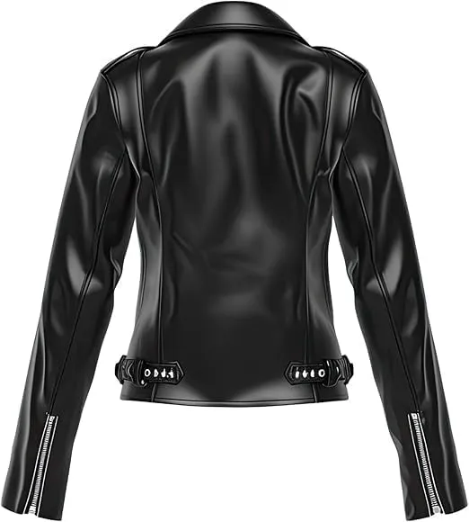 Women's Biker Multi Color Leather Jacket, Leather Biker Jacket for Women, Faux Leather Biker Bomber Jacket