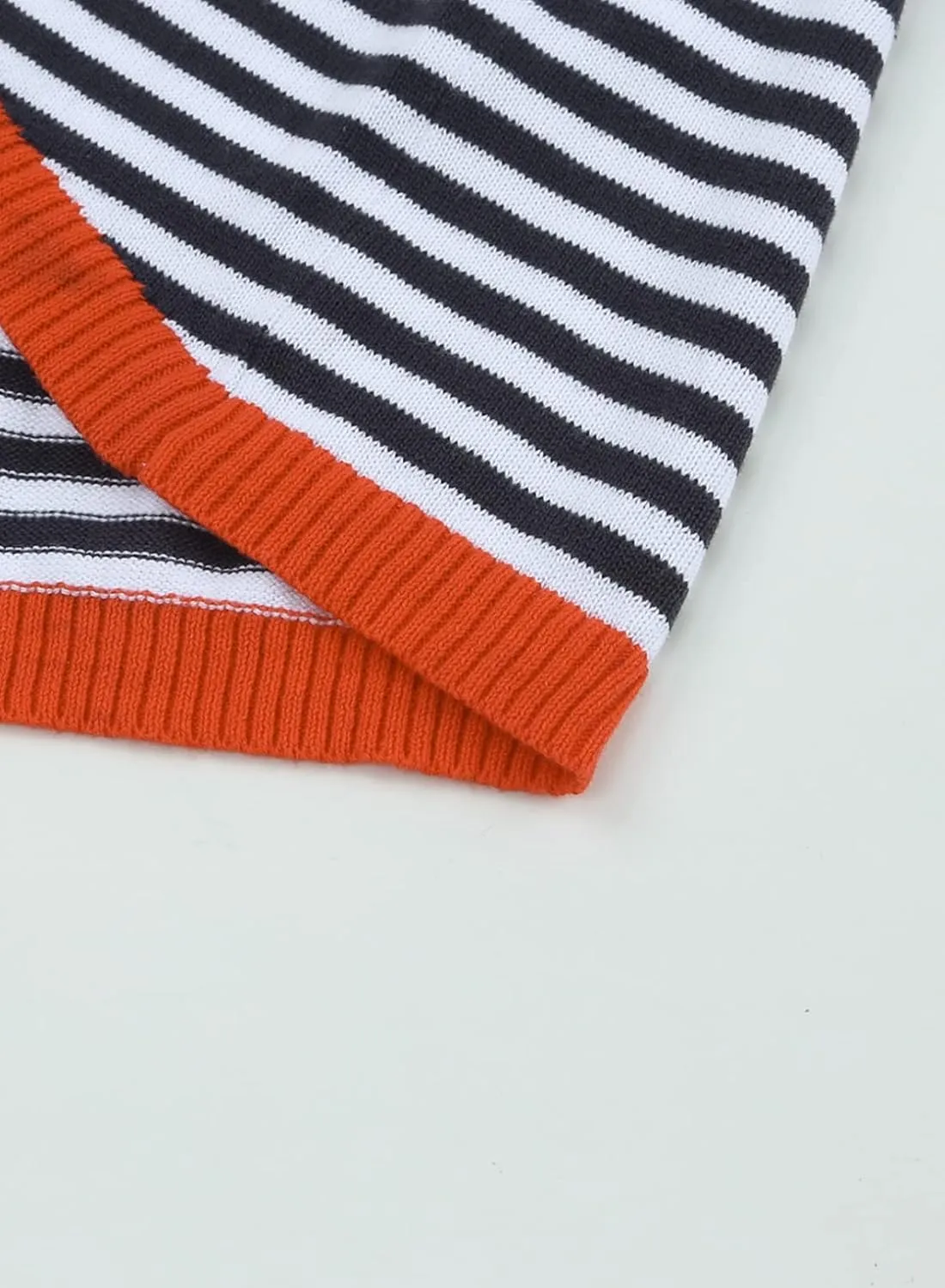 Womens Short Sleeve Sweaters Summer Casual Crewneck Striped Color Block Knitted Cotton Trendy Pullover Tops