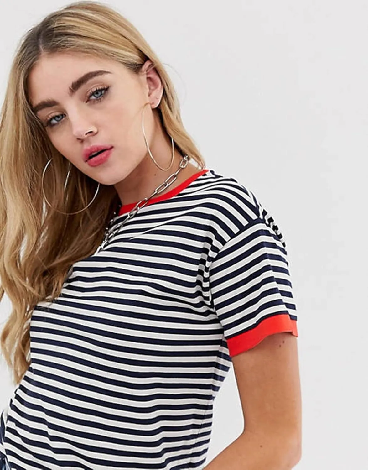 Womens Short Sleeve Sweaters Summer Casual Crewneck Striped Color Block Knitted Cotton Trendy Pullover Tops