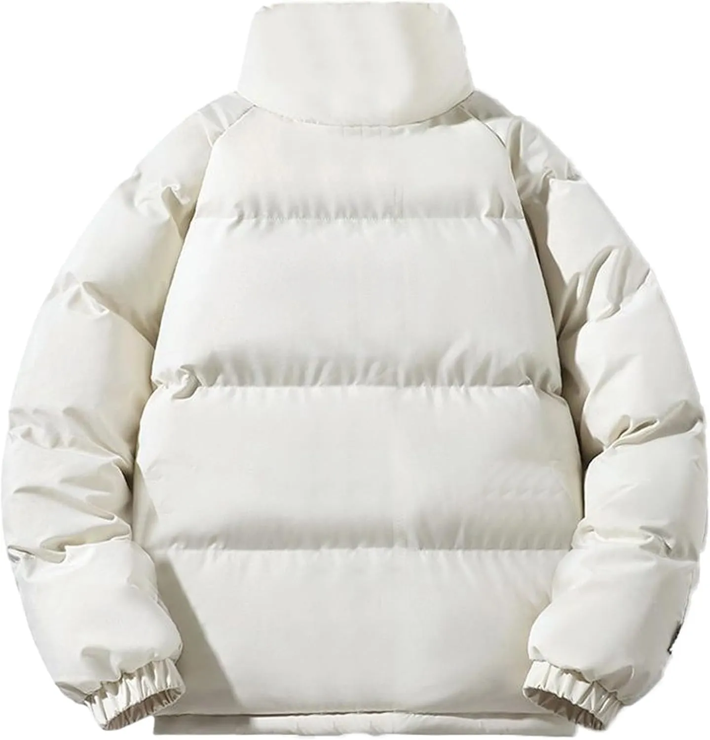 XIAXOGOOL Men's Puffer Jacket Stand Collar Drop Shoulder Full Zip Jacket Quilted Coats Thick Warm Winter Coat Outwear
